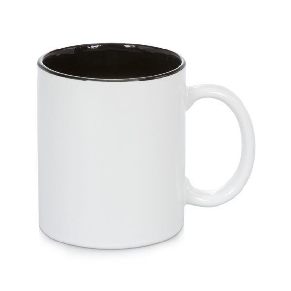 36 Two Tone Inner Colour 11oz Sublimation Mugs – Black – Coralgraph