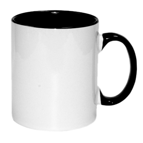 36 Inside and Handle Colour 11oz Sublimation Mug – Black with Navy Blue ...